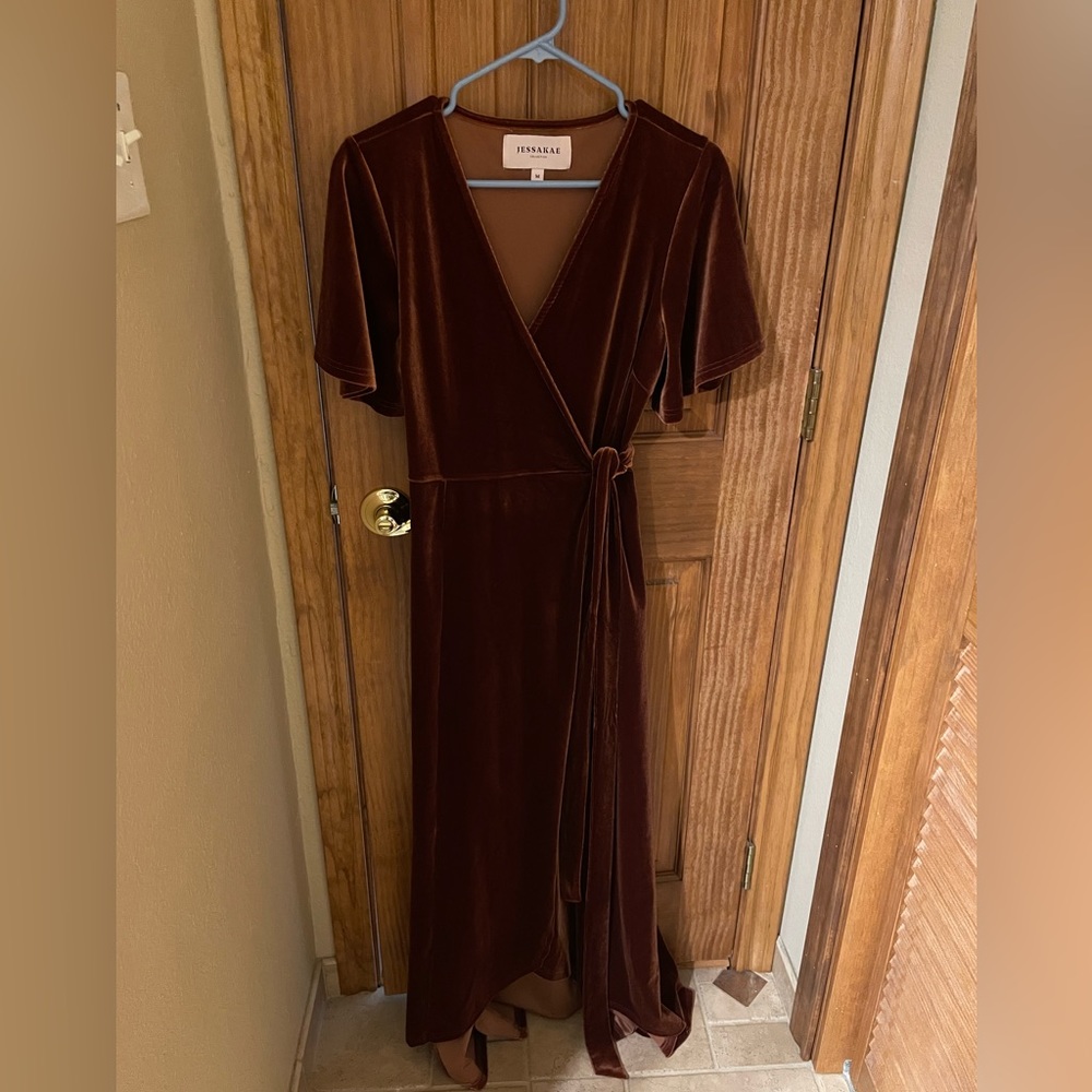 JessaKae Maxi Velvet Wrap Dress